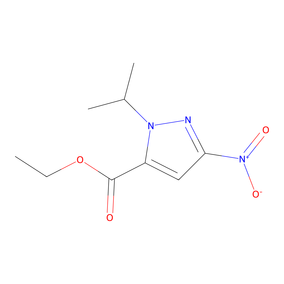 Ethyl 1-isopropyl-3-nitro-1H-pyrazole-5-carboxylate molecular structure, CAS 1245772-15-9