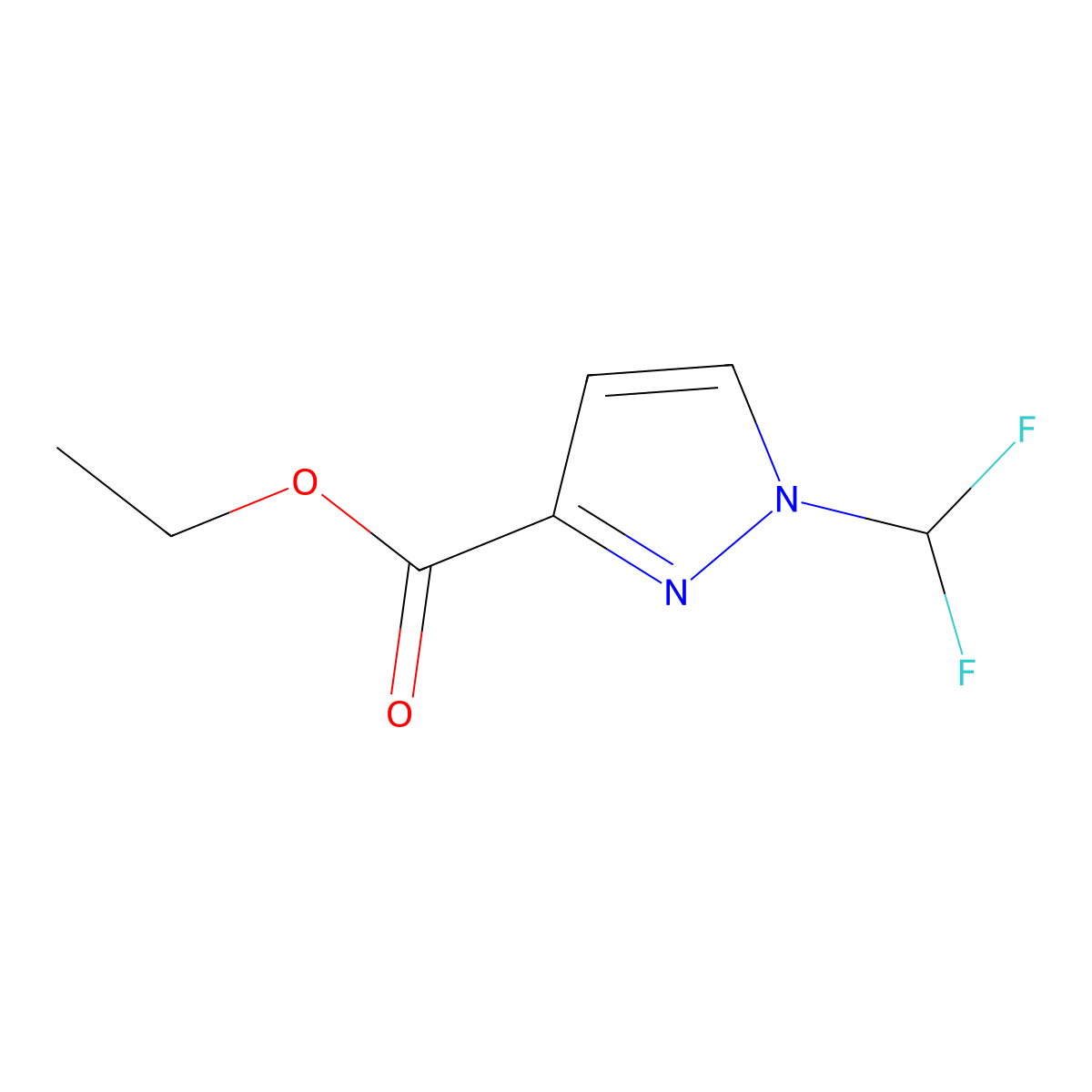 ethyl 1-(difluoromethyl)-1H-pyrazole-3-carboxylate molecular structure, CAS 1245772-26-2