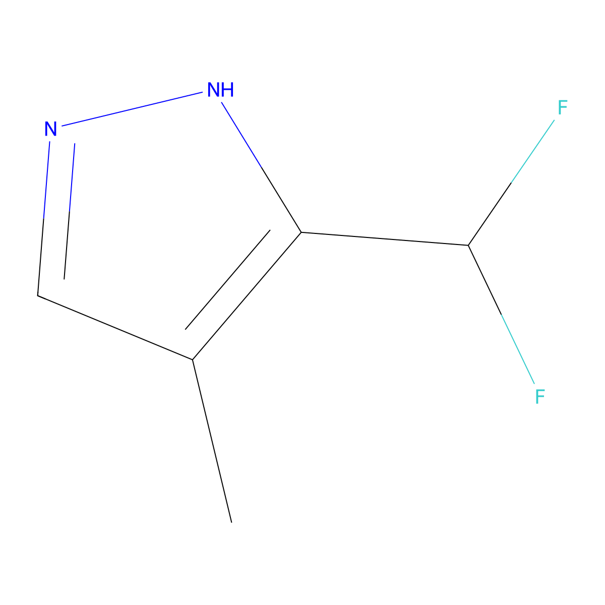 3-(Difluoromethyl)-4-methyl-1H-pyrazole molecular structure, CAS 1245772-27-3
