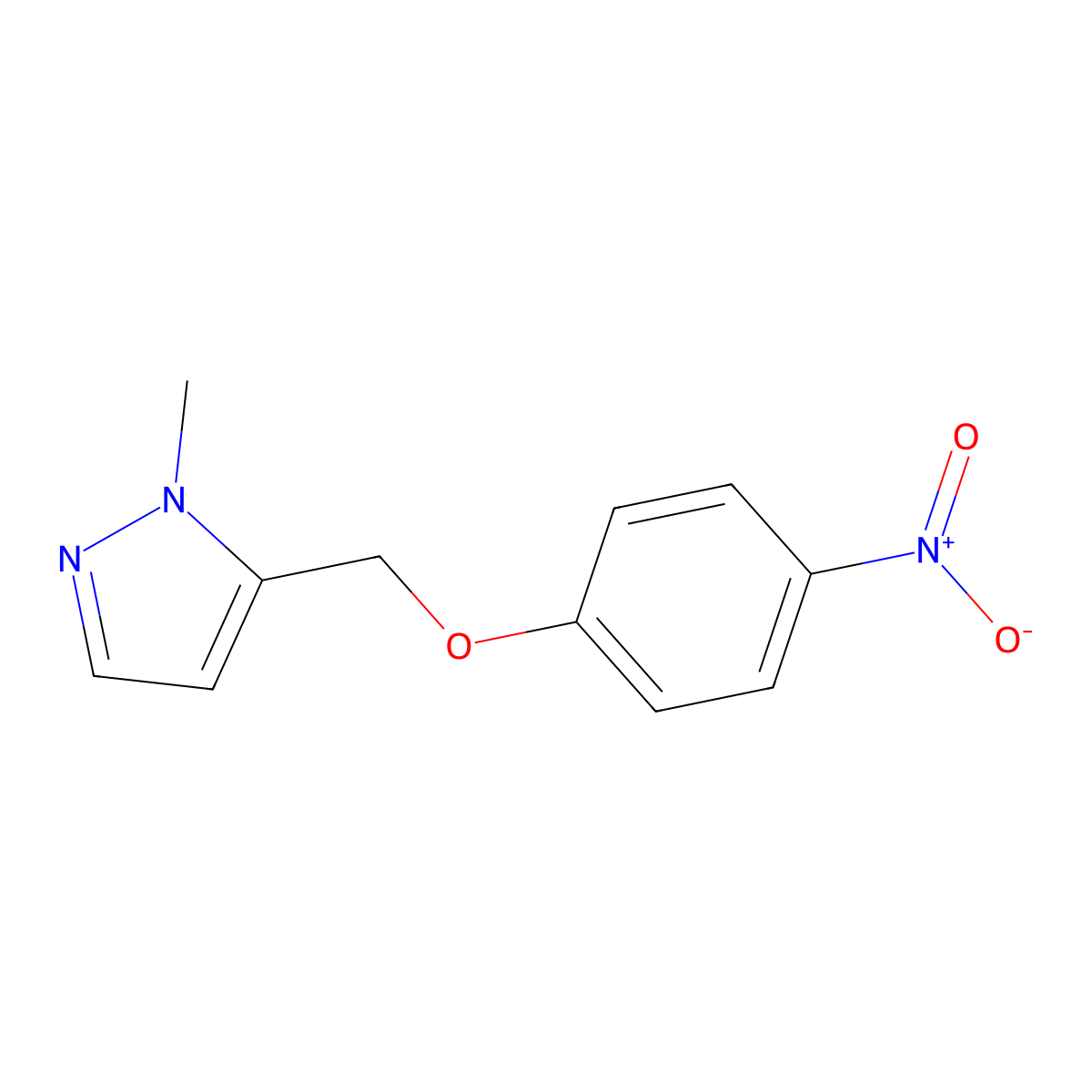 1-methyl-5-[(4-nitrophenoxy)methyl]-1H-pyrazole molecular structure, CAS 1245772-29-5