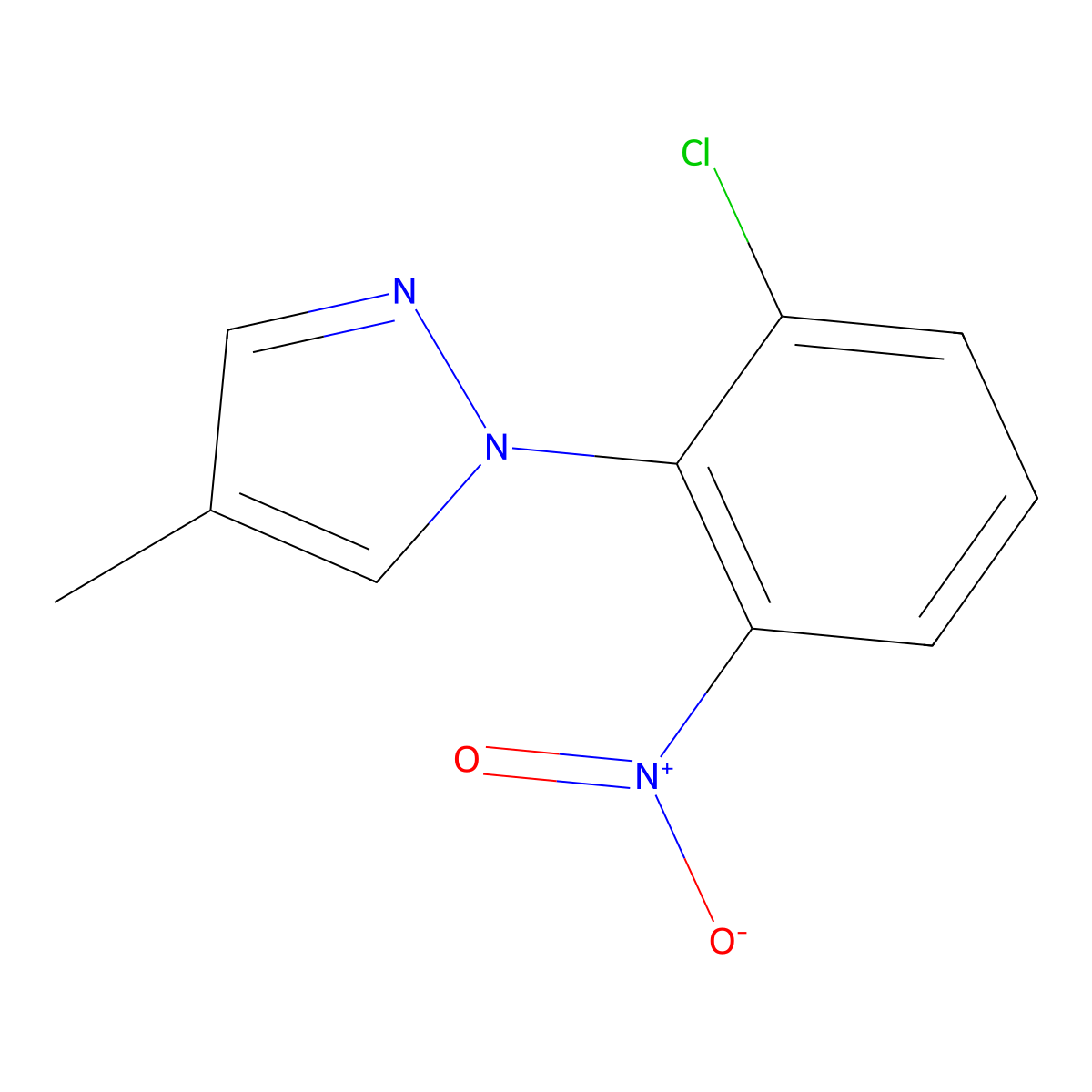 1-(2-chloro-6-nitrophenyl)-4-methyl-1H-pyrazole molecular structure, CAS 1245772-33-1