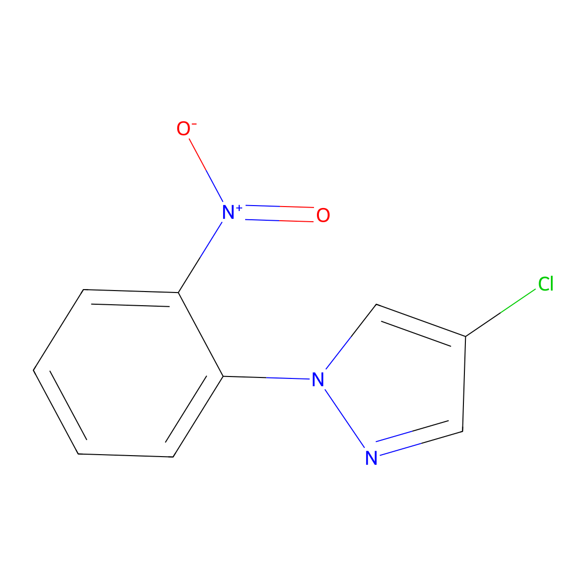 4-chloro-1-(2-nitrophenyl)-1H-pyrazole molecular structure, CAS 1245772-37-5