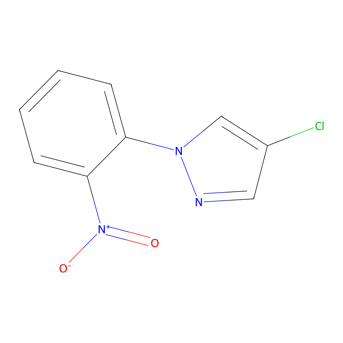 4-chloro-1-(2-nitrophenyl)-1H-pyrazole molecular structure, CAS 1245772-37-5
