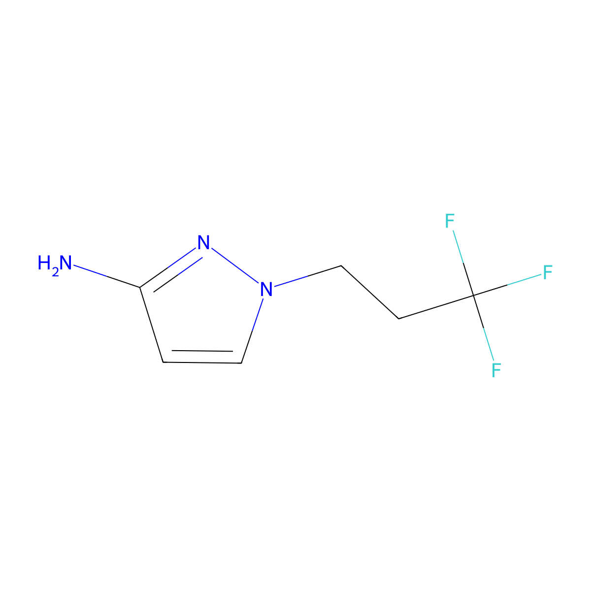 1-(3,3,3-trifluoropropyl)-1H-pyrazol-3-amine molecular structure, CAS 1245772-40-0