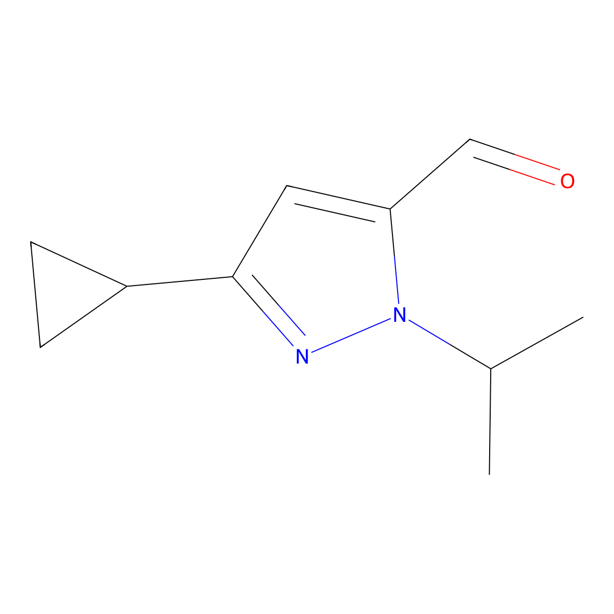 3-Cyclopropyl-1-isopropyl-1H-pyrazole-5-carbaldehyde molecular structure, CAS 1245772-42-2