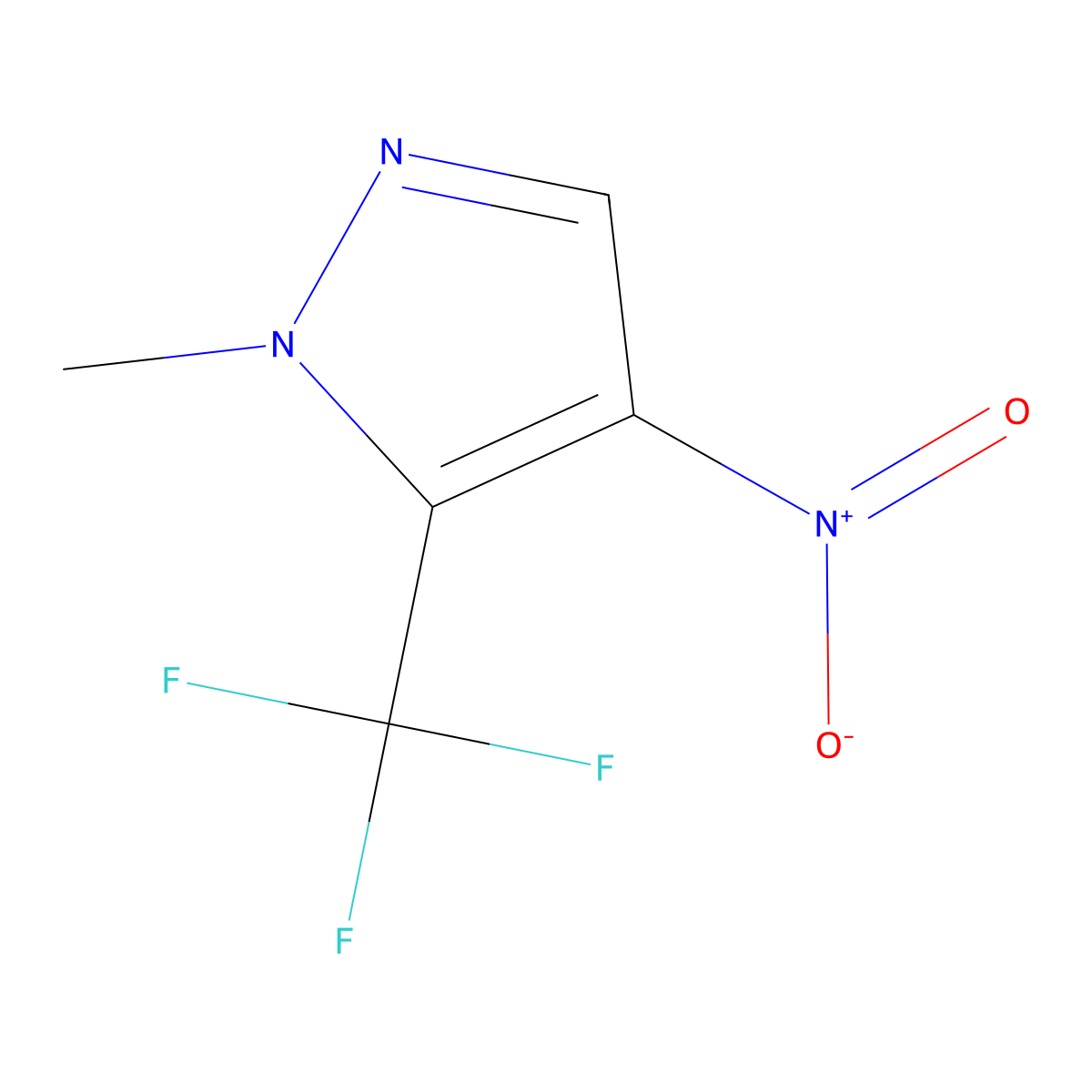 1-Methyl-4-nitro-5-(trifluoromethyl)-1H-pyrazole molecular structure, CAS 1245772-43-3