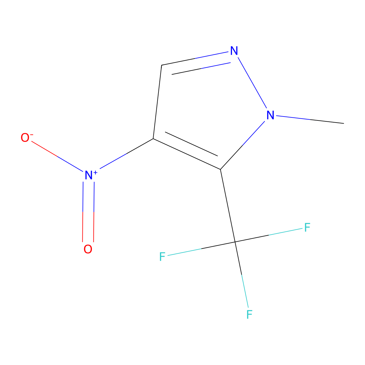 1-Methyl-4-nitro-5-(trifluoromethyl)-1H-pyrazole molecular structure, CAS 1245772-43-3