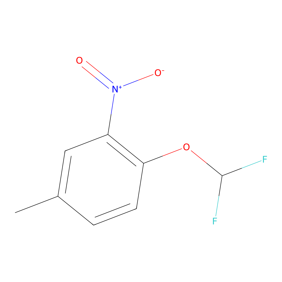 1-(Difluoromethoxy)-4-methyl-2-nitrobenzene molecular structure, CAS 1245772-51-3