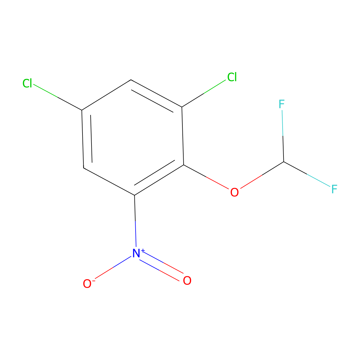 1,5-Dichloro-2-difluoromethoxy-3-nitrobenzene molecular structure, CAS 1245772-52-4