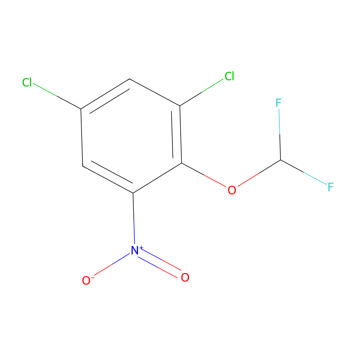 1,5-Dichloro-2-difluoromethoxy-3-nitrobenzene molecular structure, CAS 1245772-52-4