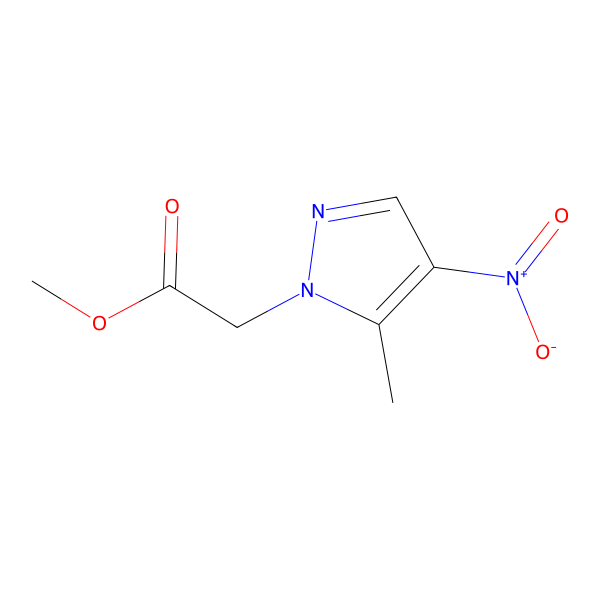 methyl 2-(5-methyl-4-nitro-1H-pyrazol-1-yl)acetate molecular structure, CAS 1245772-53-5