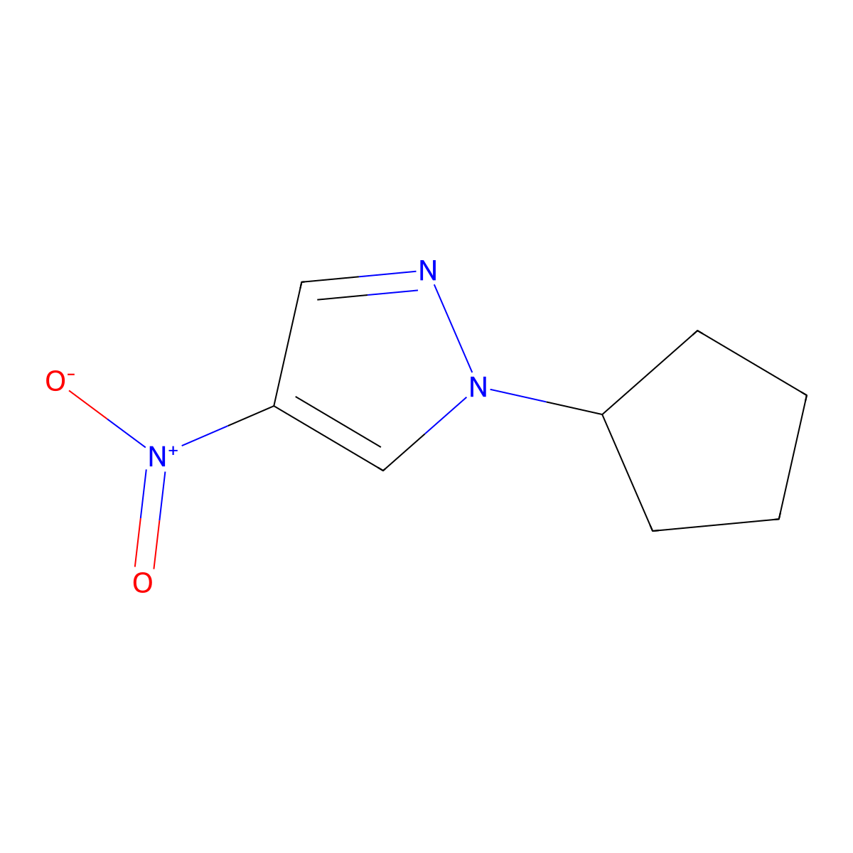 1-Cyclopentyl-4-nitro-1H-pyrazole molecular structure, CAS 1245772-56-8