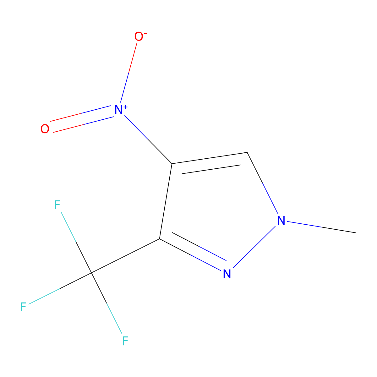 1-methyl-4-nitro-3-(trifluoromethyl)-1H-pyrazole molecular structure, CAS 1245772-57-9