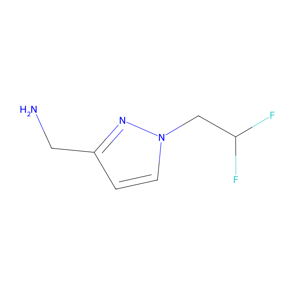 [1-(2,2-Difluoroethyl)pyrazol-3-yl]methylamine molecular structure, CAS 1245772-58-0