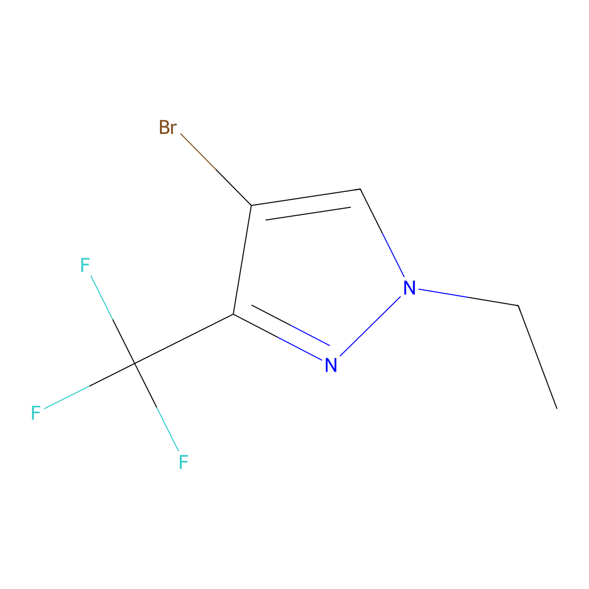 4-Bromo-1-ethyl-3-(trifluoromethyl)pyrazole molecular structure, CAS 1245772-68-2