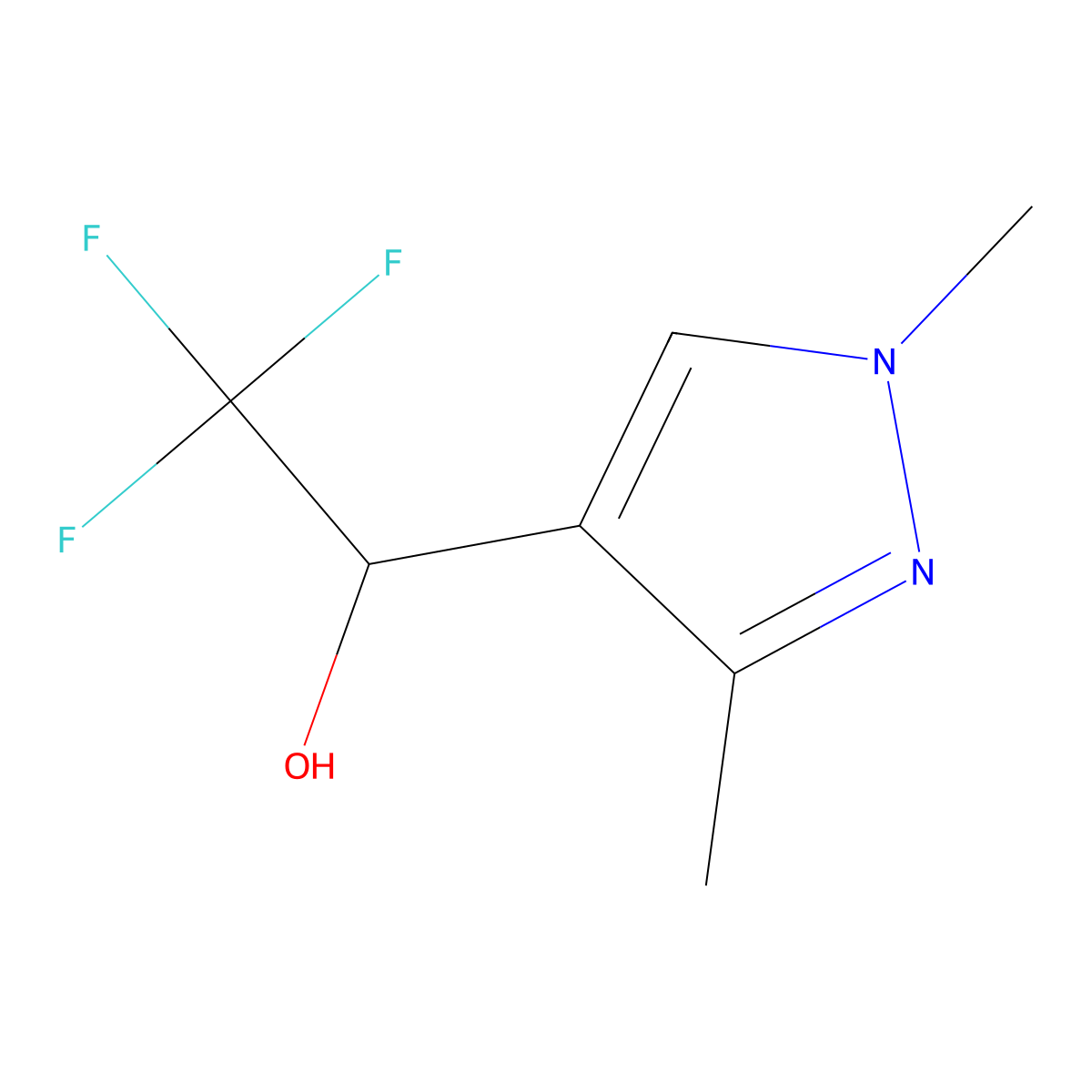 1-(1,3-dimethyl-1H-pyrazol-4-yl)-2,2,2-trifluoroethanol molecular structure, CAS 1245772-72-8