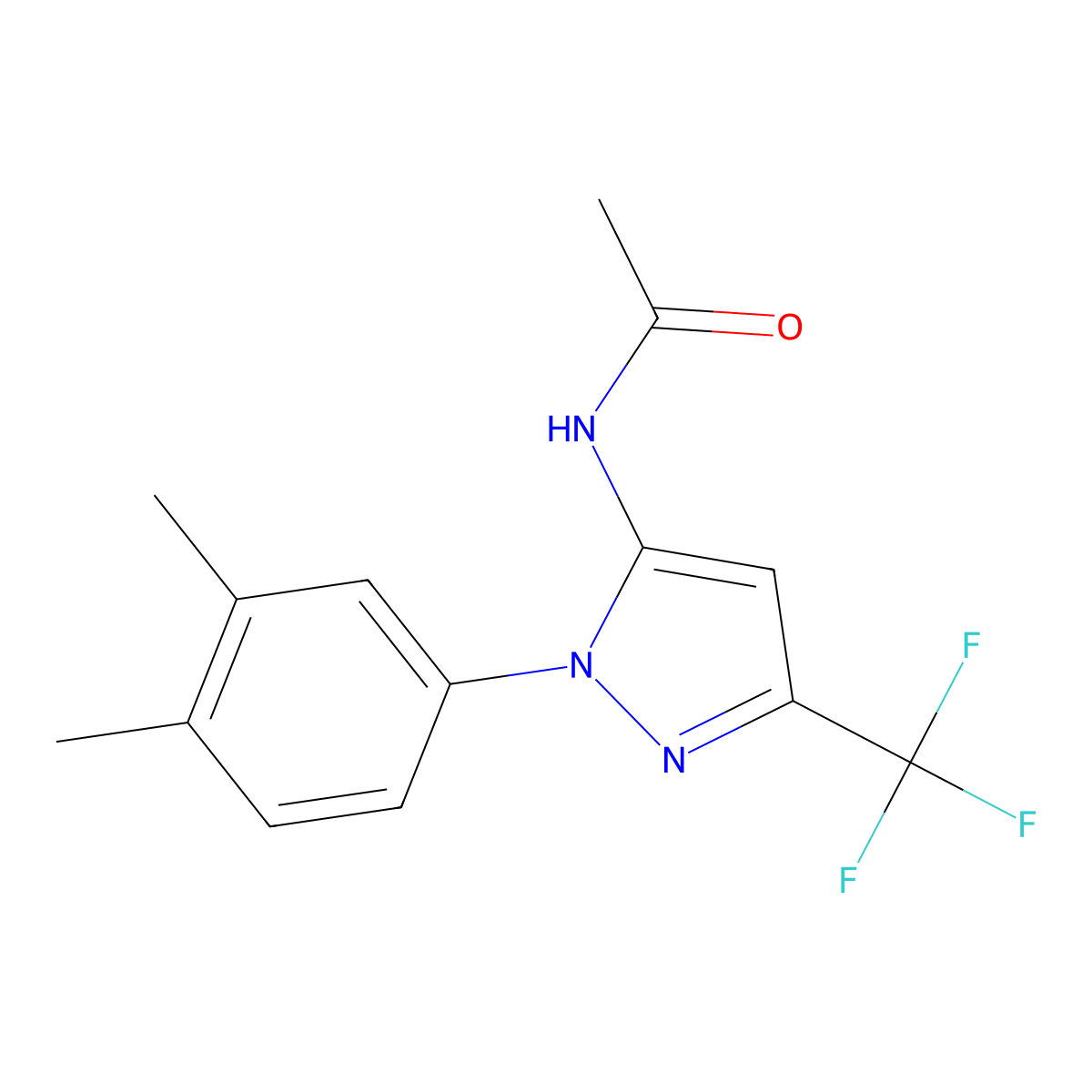 N-[1-(3,4-dimethylphenyl)-3-(trifluoromethyl)-1H-pyrazol-5-yl]acetamide molecular structure, CAS 1245772-75-1
