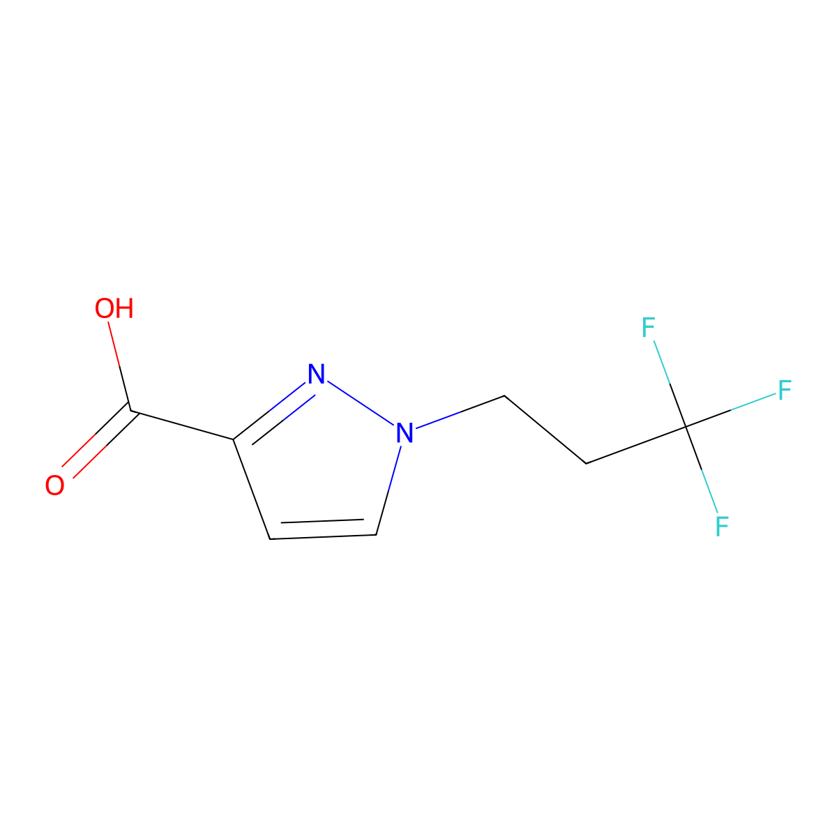 1-(3,3,3-trifluoropropyl)-1H-pyrazole-3-carboxylic acid molecular structure, CAS 1245772-76-2