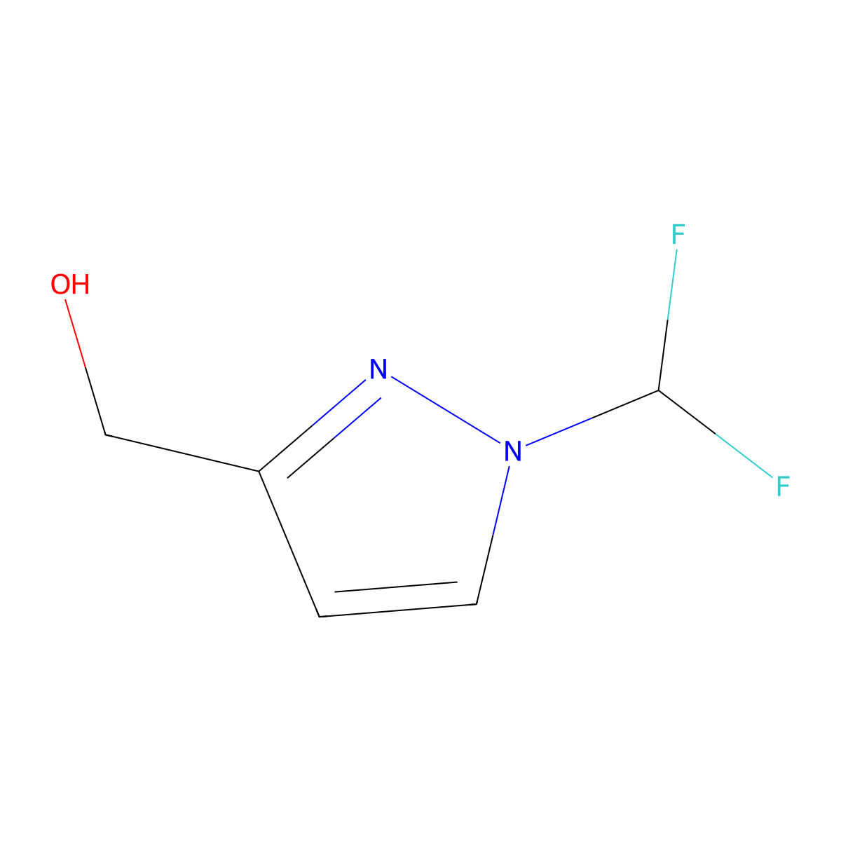 (1-(difluoromethyl)-1H-pyrazol-3-yl)methanol molecular structure, CAS 1245772-78-4