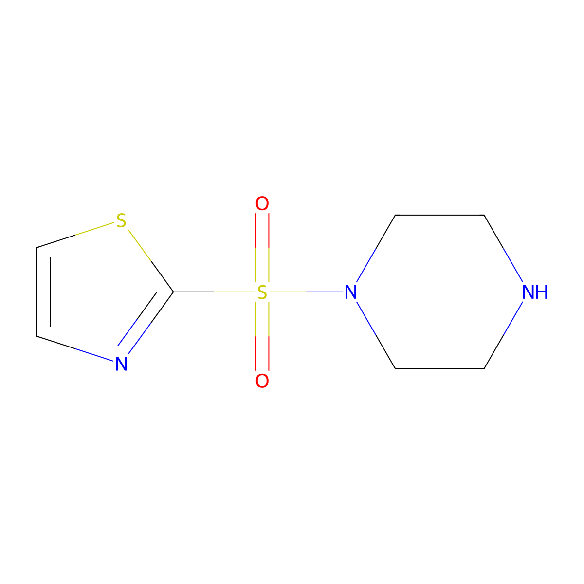 1-(1,3-Thiazol-2-ylsulfonyl)piperazine molecular structure, CAS 1245772-89-7
