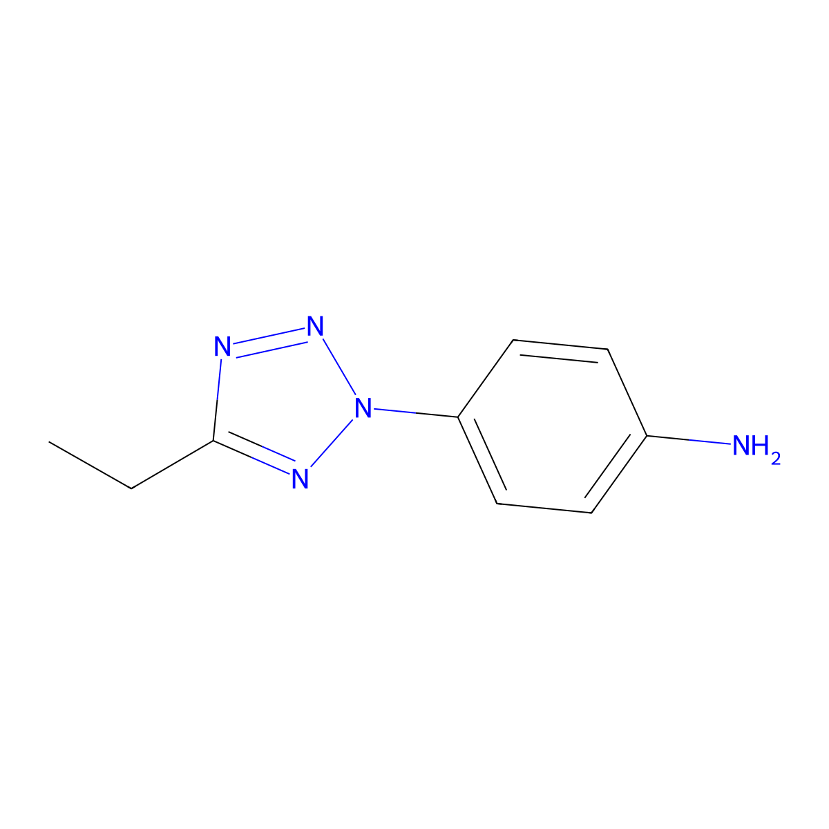 4-(5-ethyl-2H-tetrazol-2-yl)aniline molecular structure, CAS 1245772-94-4