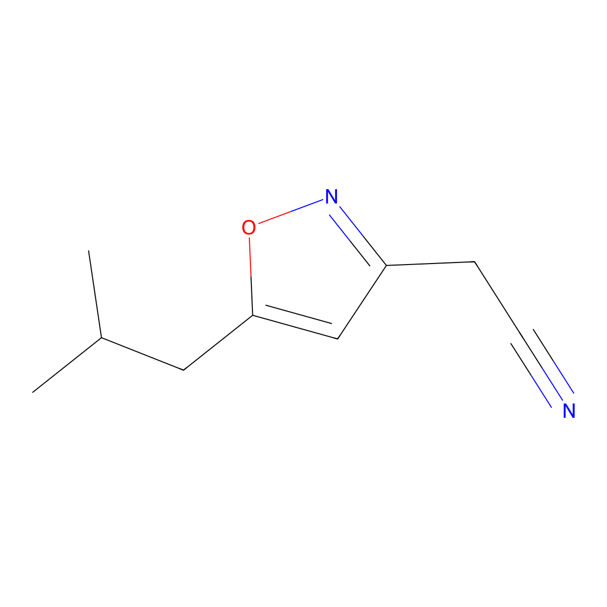 2-(5-Isobutylisoxazol-3-yl)acetonitrile molecular structure, CAS 1245772-96-6