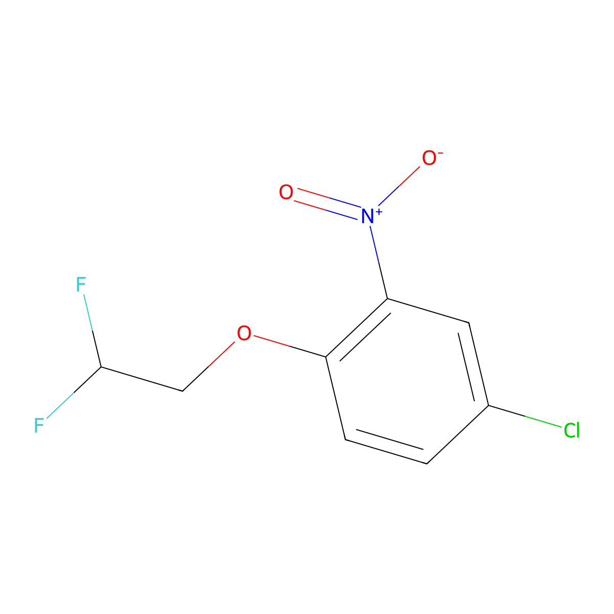 4-Chloro-1-(2,2-difluoroethoxy)-2-nitrobenzene molecular structure, CAS 1245772-97-7