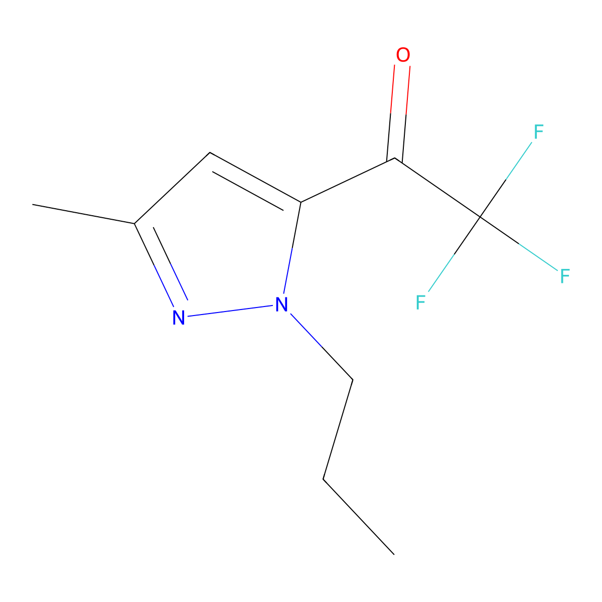 2,2,2-Trifluoro-1-(3-methyl-1-propyl-1H-pyrazol-5-yl)ethanone molecular structure, CAS 1245773-03-8