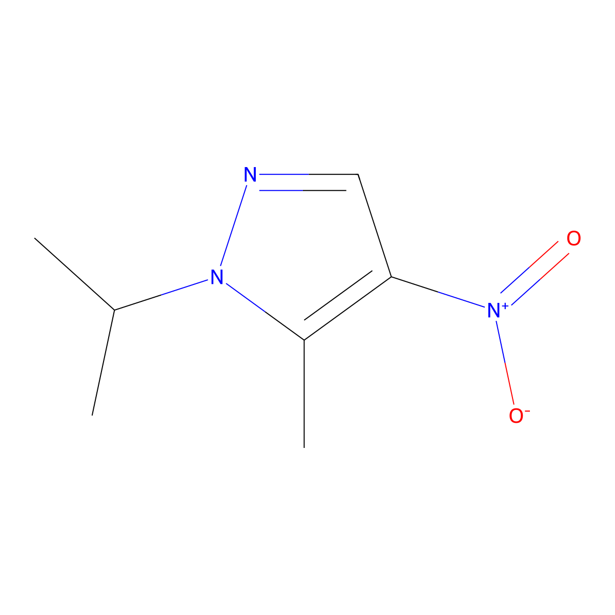 5-methyl-4-nitro-1-(propan-2-yl)-1H-pyrazole molecular structure, CAS 1245773-04-9