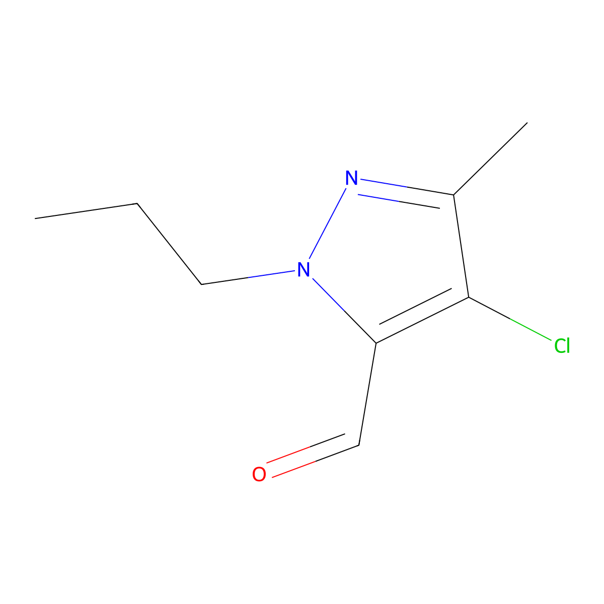 4-Chloro-3-methyl-1-propyl-1H-pyrazole-5-carbaldehyde molecular structure, CAS 1245773-05-0