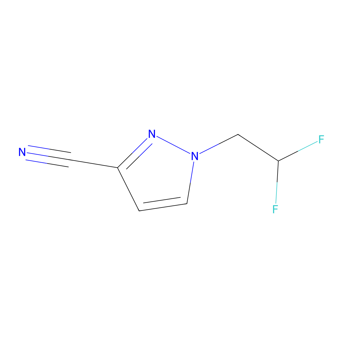 1-(2,2-Difluoroethyl)-1H-pyrazole-3-carbonitrile molecular structure, CAS 1245773-06-1