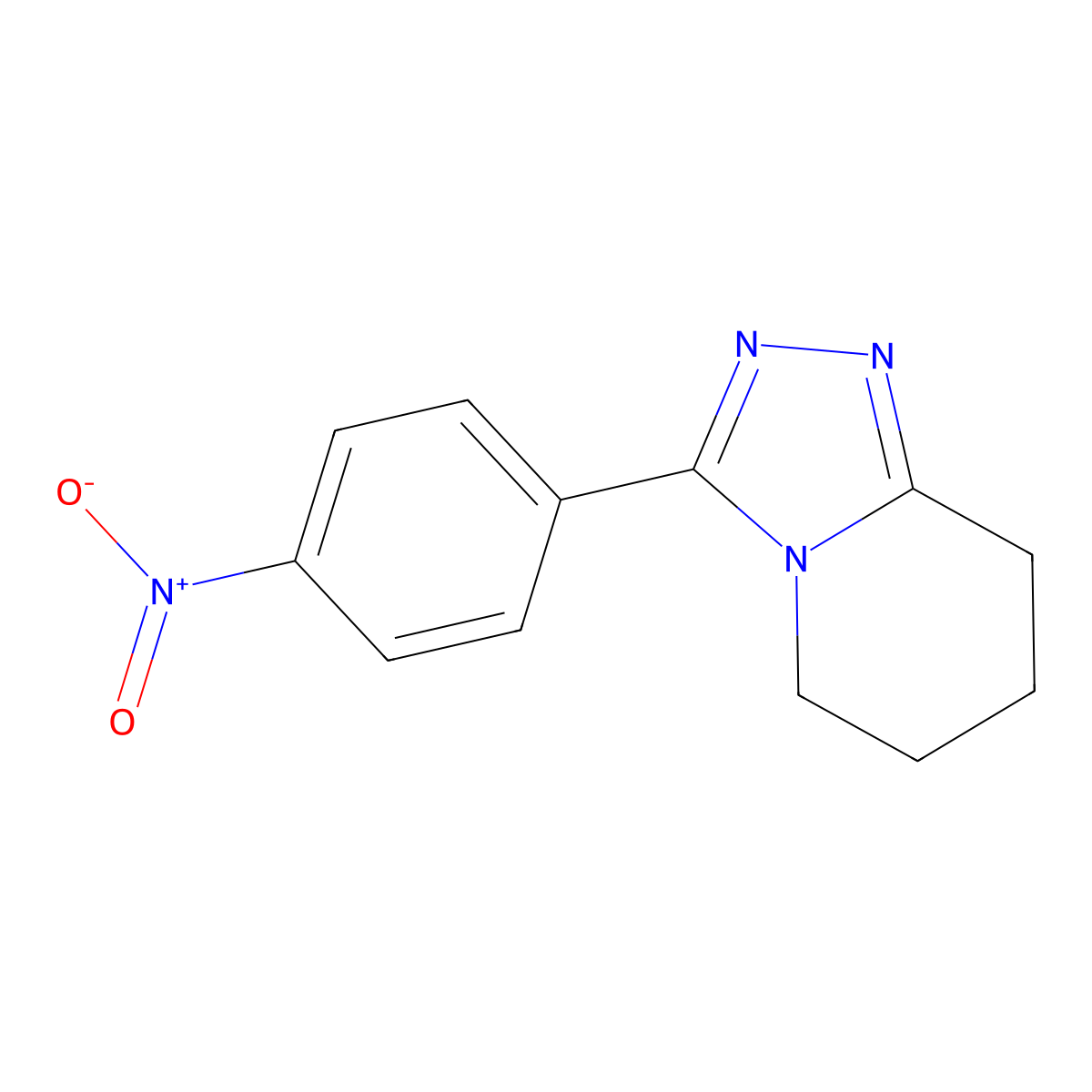 3-(4-Nitrophenyl)-5,6,7,8-tetrahydro[1,2,4]triazolo[4,3-a]pyridine molecular structure, CAS 1245773-13-0