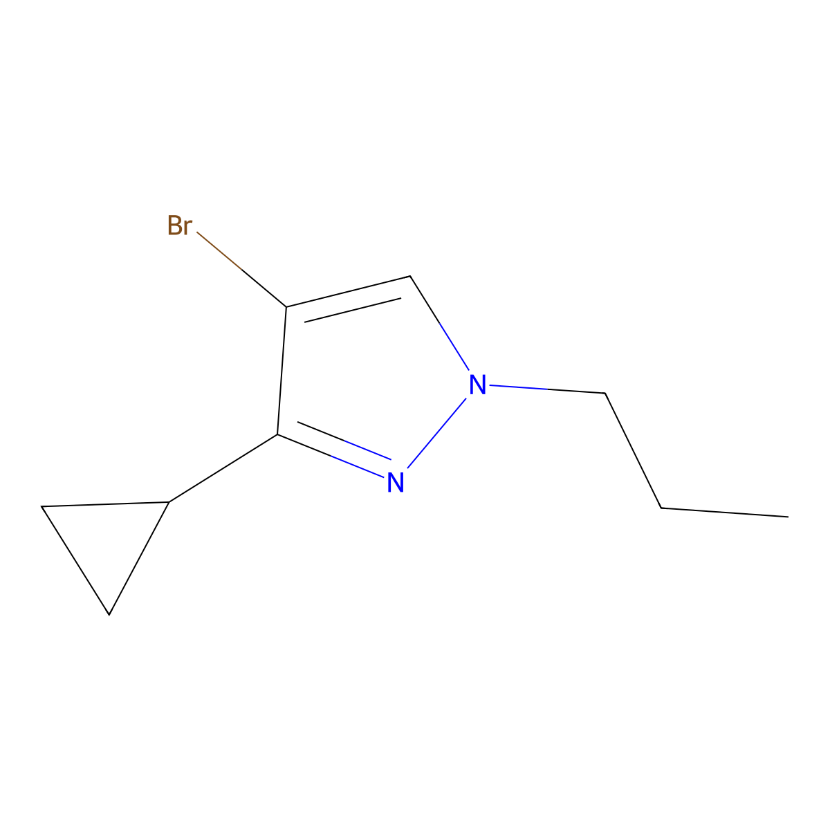 4-bromo-3-cyclopropyl-1-propyl-1H-pyrazole molecular structure, CAS 1245773-16-3
