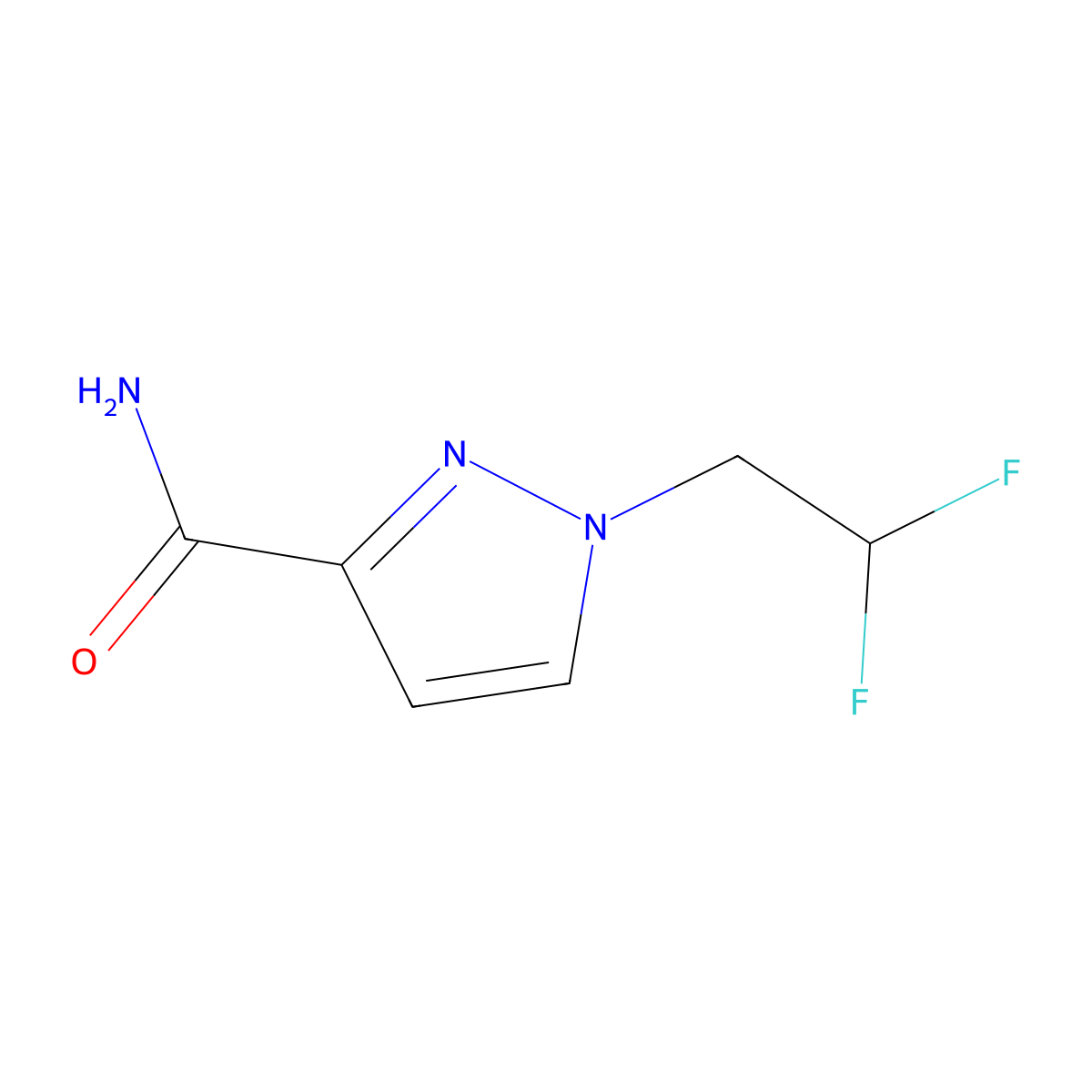 1-(2,2-difluoroethyl)-1H-pyrazole-3-carboxamide molecular structure, CAS 1245773-17-4