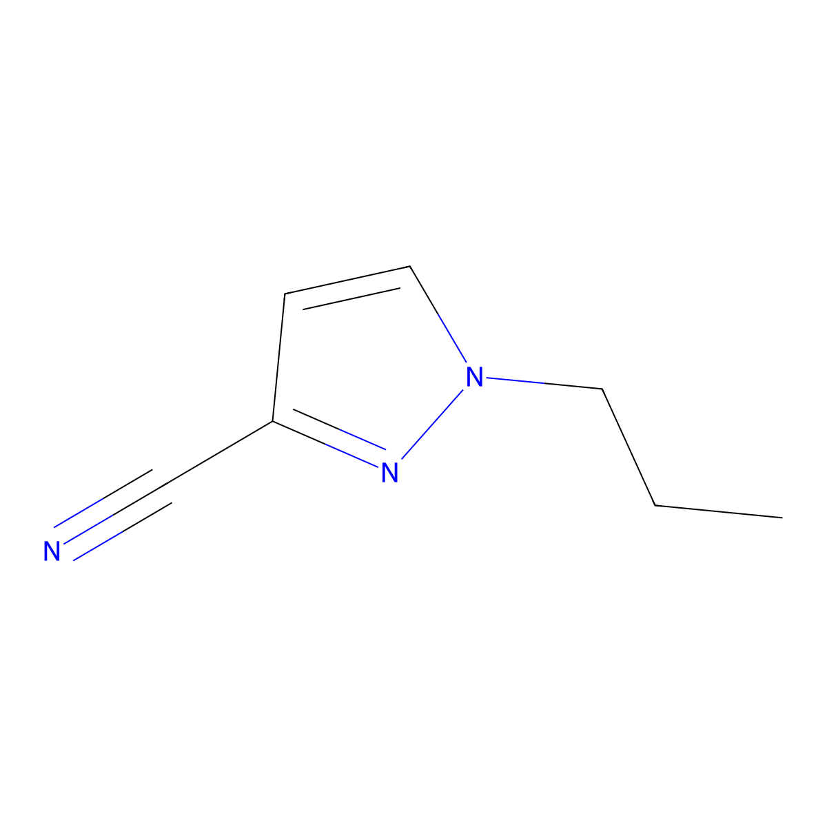 1-Propyl-1H-pyrazole-3-carbonitrile molecular structure, CAS 1245773-20-9