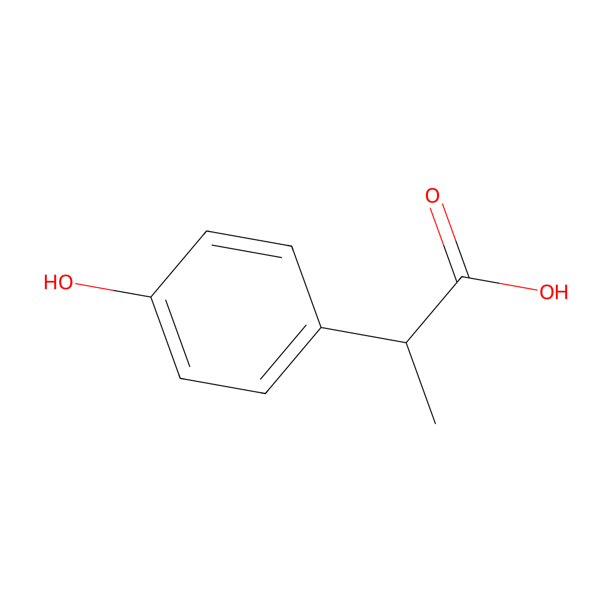2-(4-Hydroxyphenyl)propionic acid, (2S)- molecular structure, CAS 124578-19-4