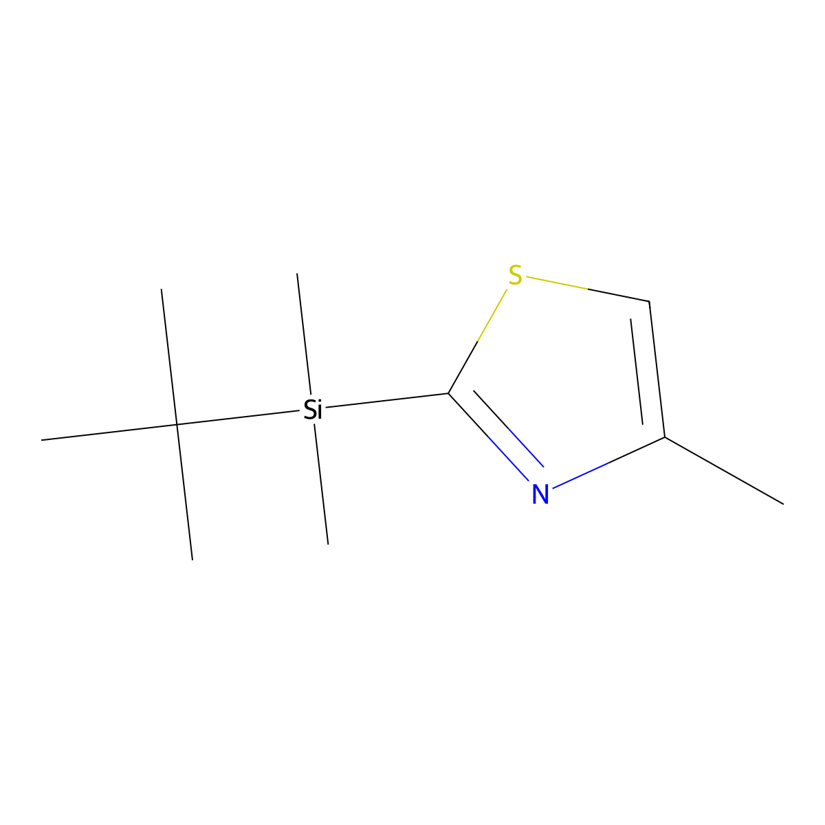 2-(tert-Butyldimethylsilyl)-4-methylthiazole molecular structure, CAS 1245782-58-4