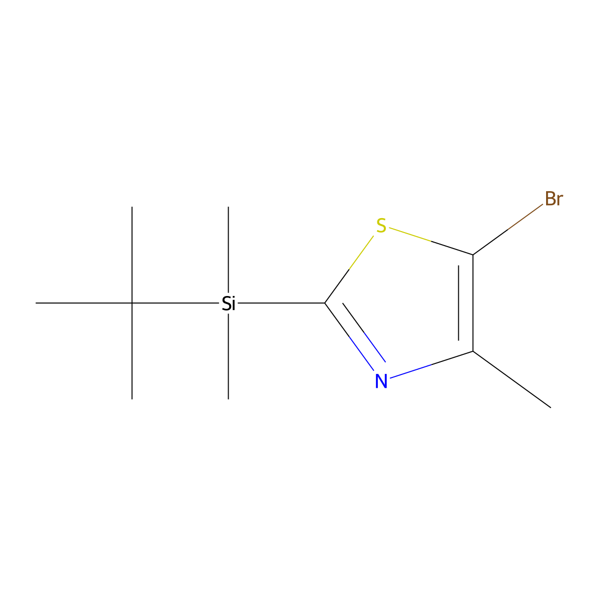 5-Bromo-2-(tert-Butyldimethylsilyl)-4-methylthiazole molecular structure, CAS 1245782-59-5