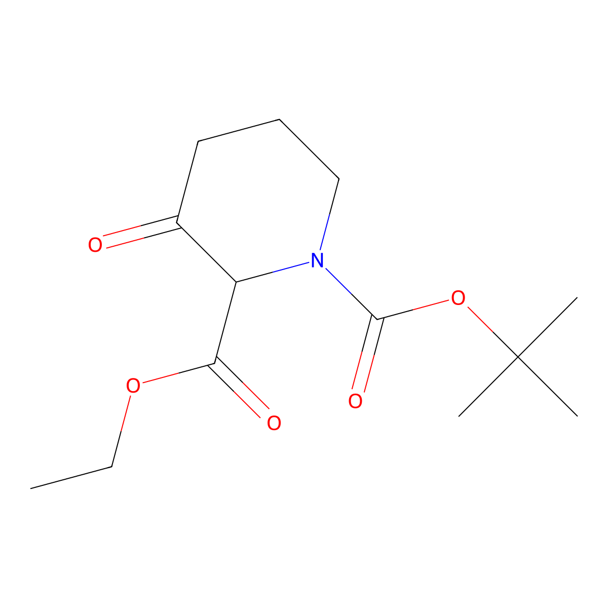 1-tert-Butyl 2-ethyl 3-oxopiperidine-1,2-dicarboxylate molecular structure, CAS 1245782-62-0