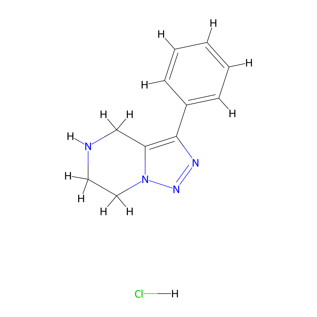 3-Phenyl-4,5,6,7-tetrahydro-1,2,3-triazolo[1,5-A]pyrazine hydrochloride molecular structure, CAS 1245782-72-2