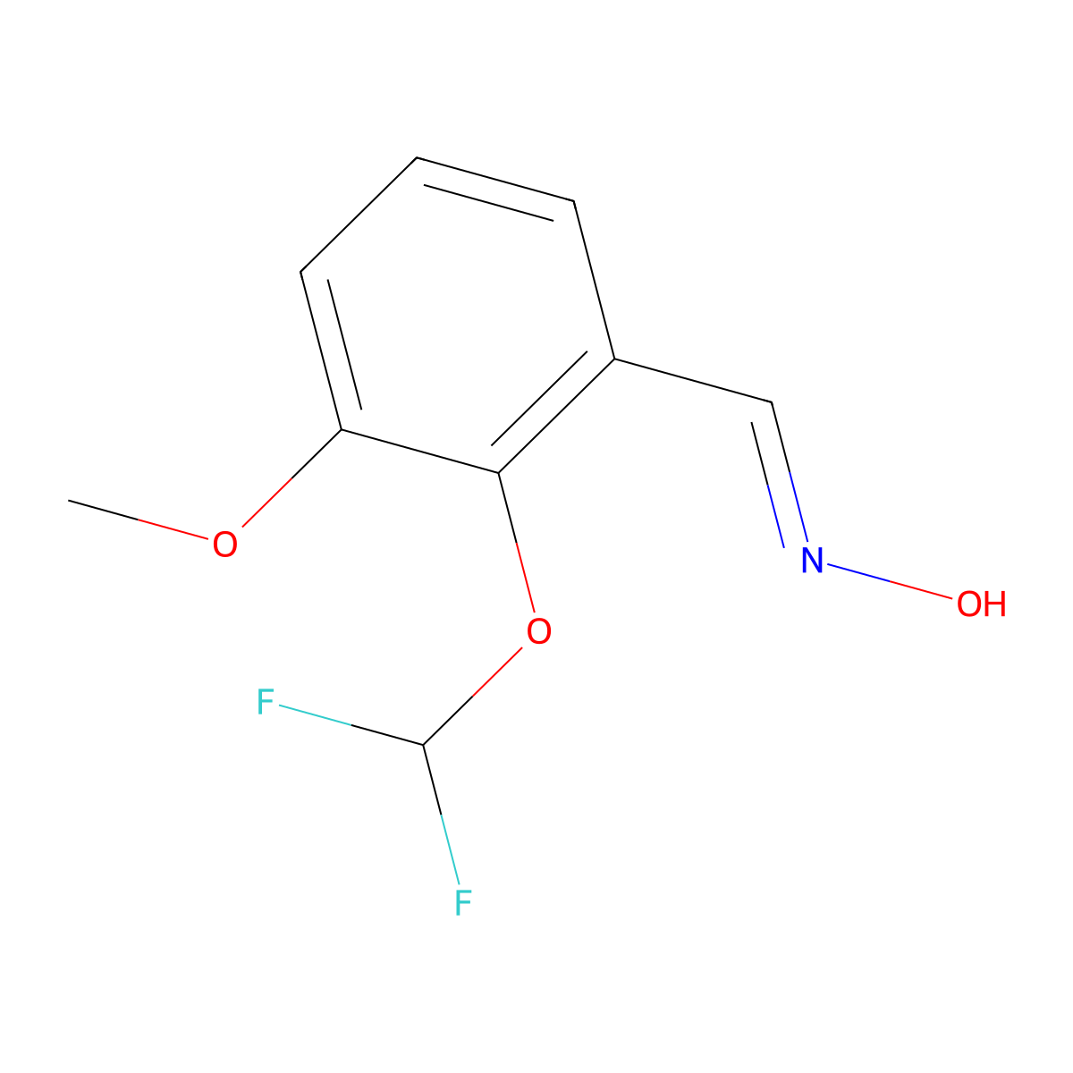 N-[[2-(difluoromethoxy)-3-methoxyphenyl]methylidene]hydroxylamine molecular structure, CAS 1245782-74-4