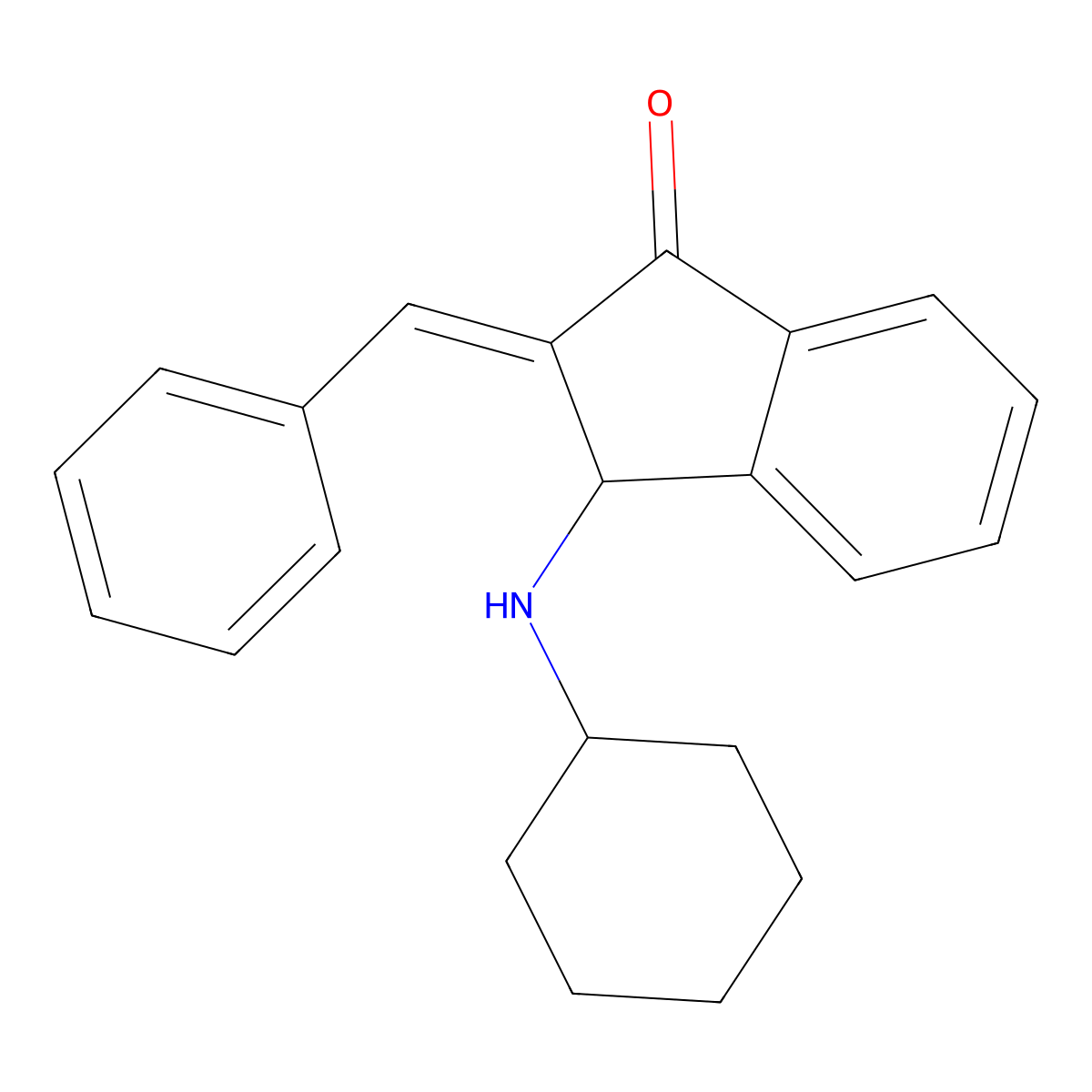 2-benzylidene-3-(cyclohexylamino)-2,3-dihydro-1H-inden-1-one molecular structure, CAS 1245792-51-1