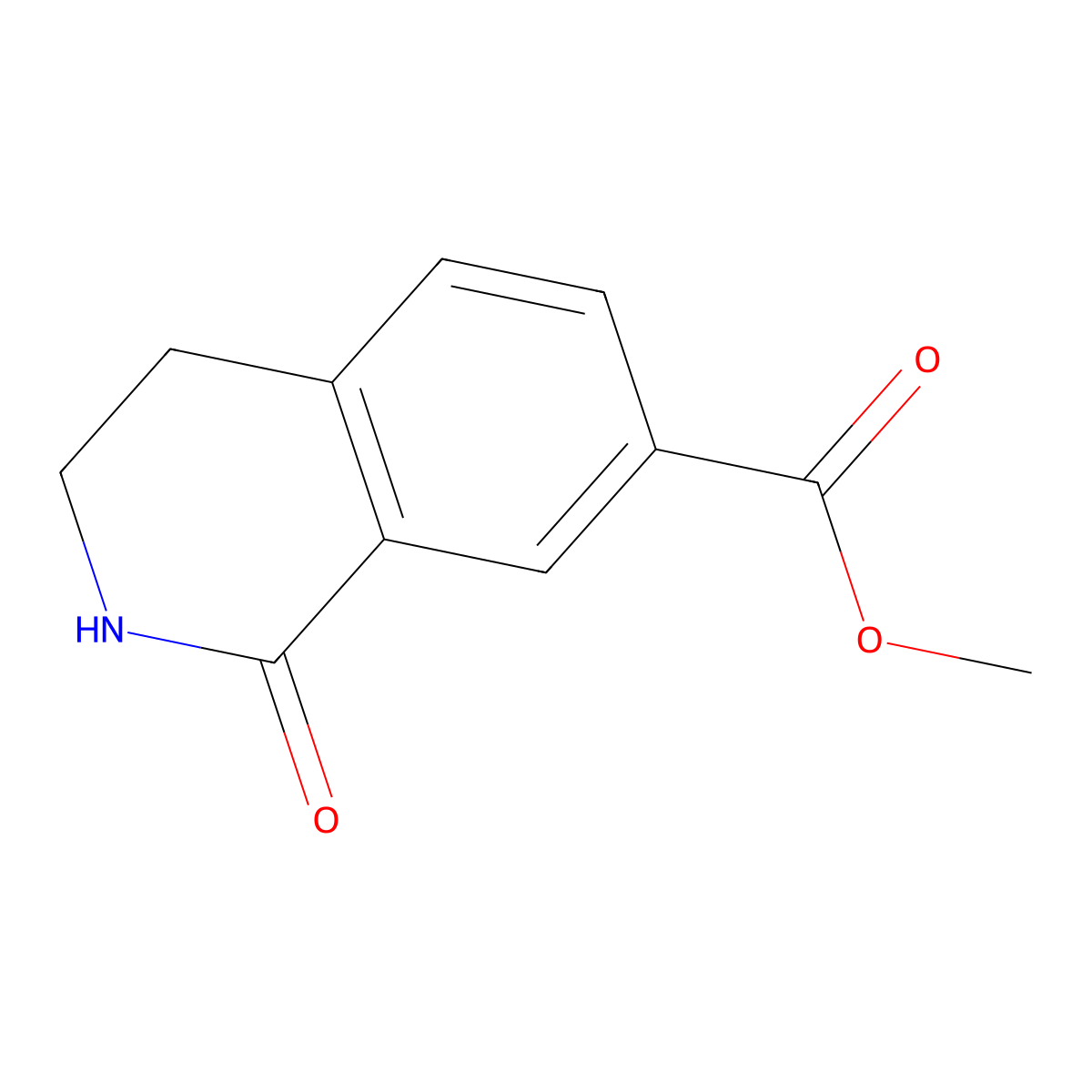 Methyl 1-oxo-1,2,3,4-tetrahydroisoquinoline-7-carboxylate molecular structure, CAS 1245798-40-6