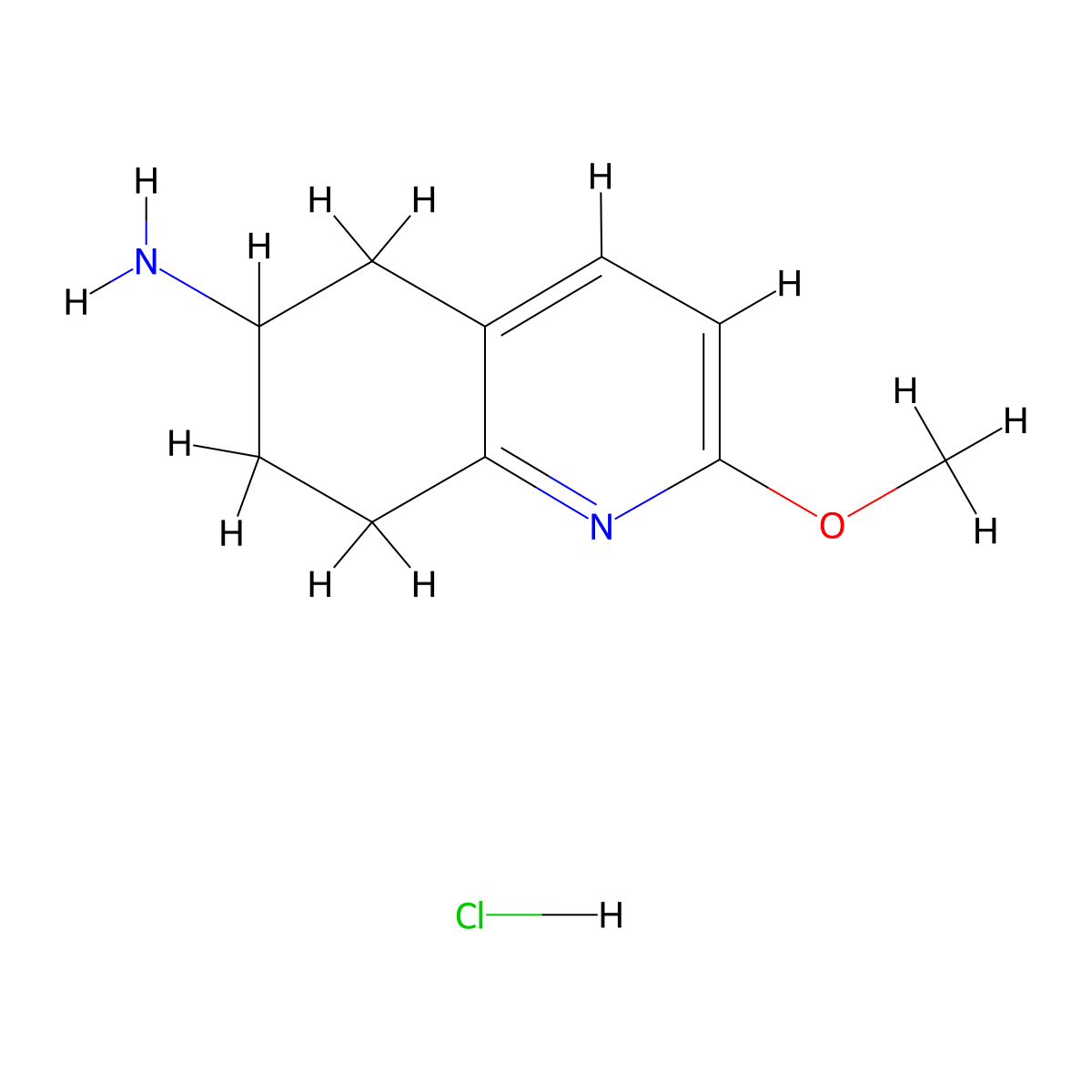 2-Methoxy-5,6,7,8-tetrahydroquinolin-6-amine hydrochloride molecular structure, CAS 1245806-56-7