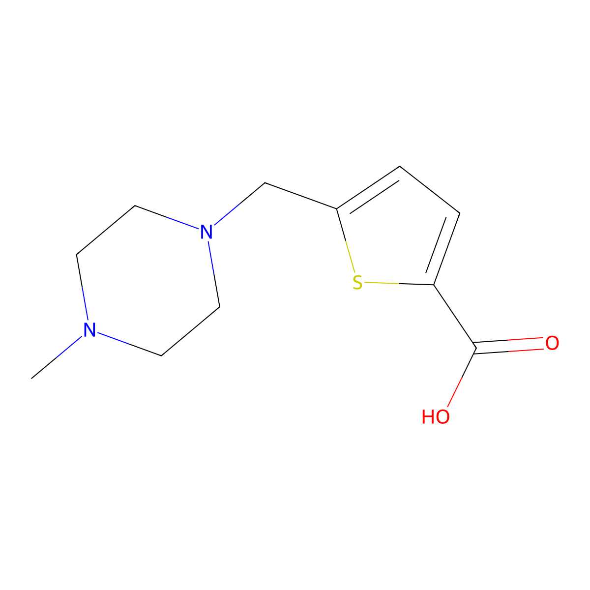 5-((4-Methylpiperazin-1-yl)methyl)thiophene-2-carboxylic acid molecular structure, CAS 1245806-60-3
