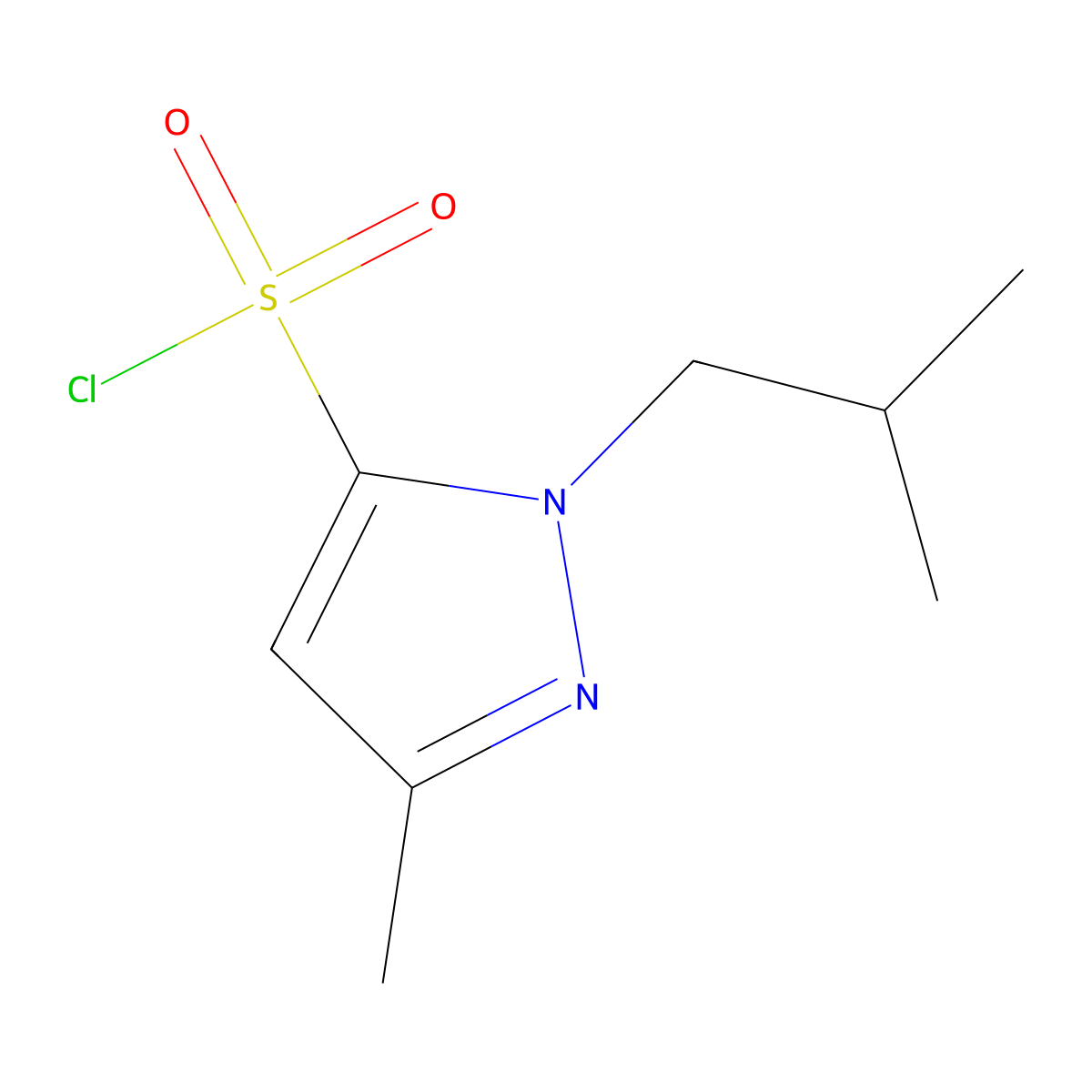 1-Isobutyl-3-methyl-1h-pyrazole-5-sulfonyl chloride molecular structure, CAS 1245806-70-5