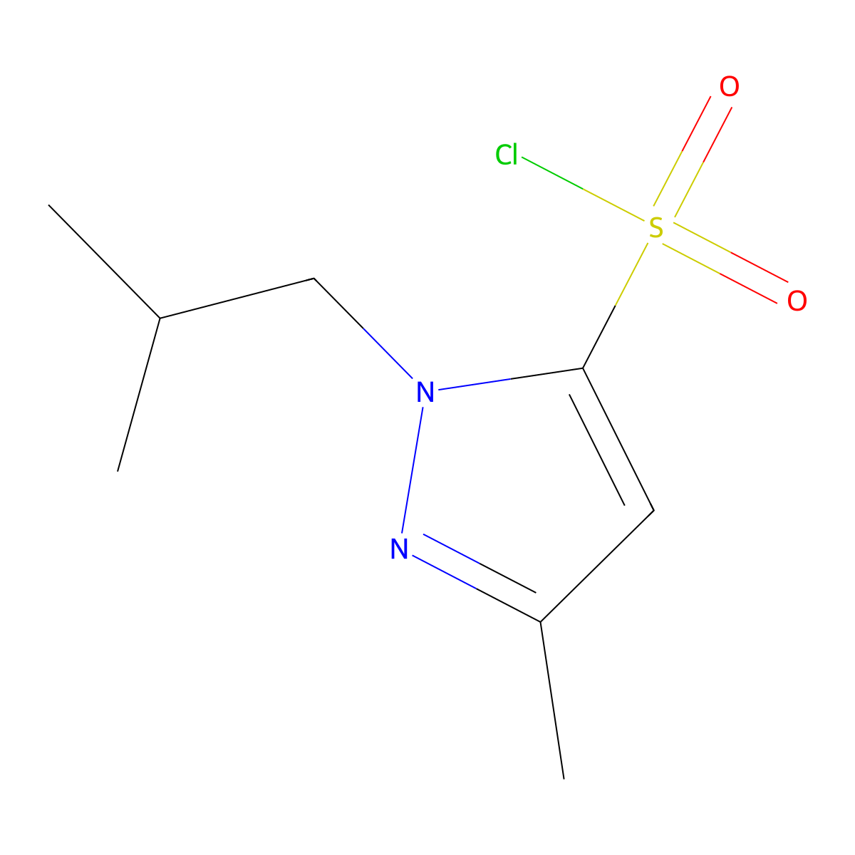 1-Isobutyl-3-methyl-1h-pyrazole-5-sulfonyl chloride molecular structure, CAS 1245806-70-5