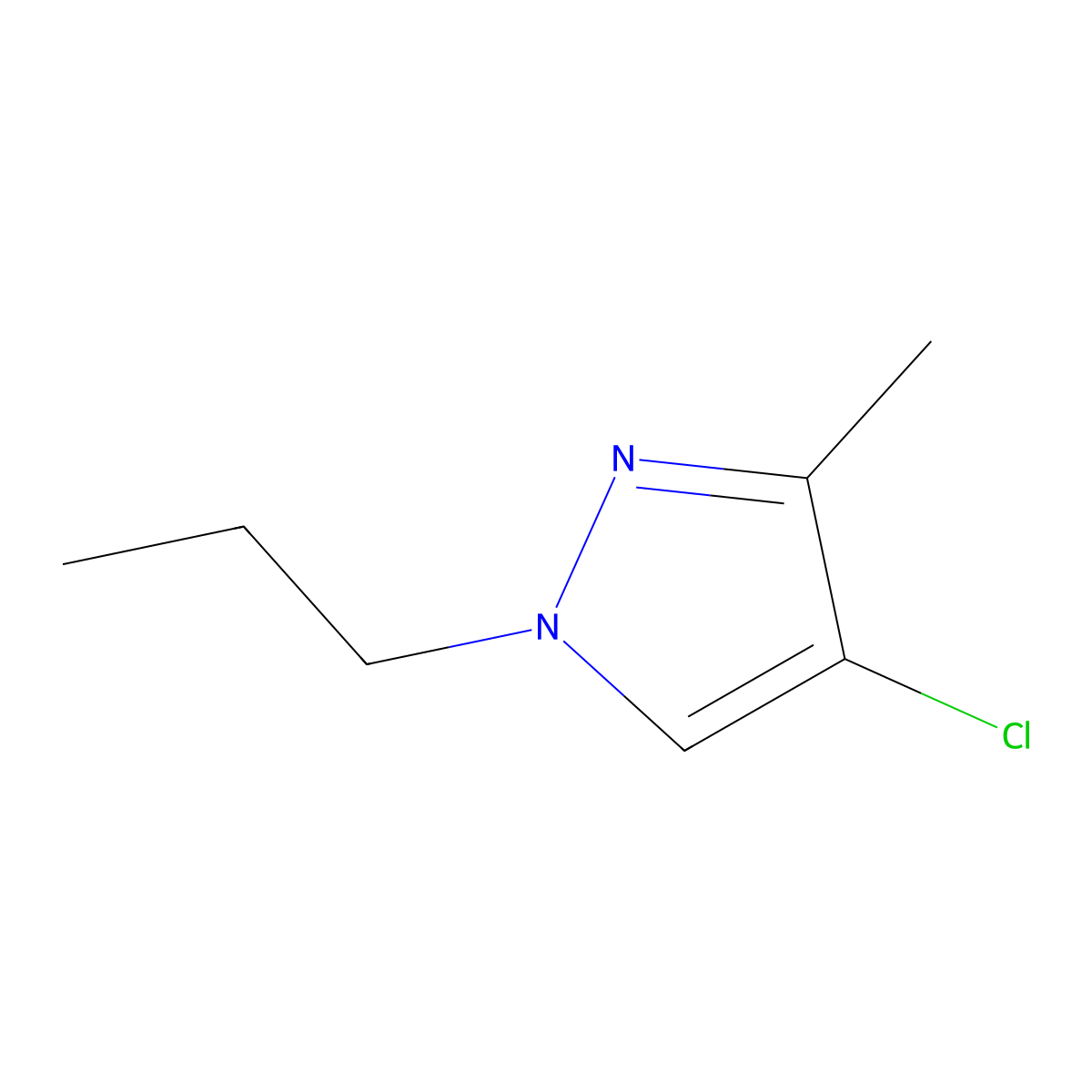 4-chloro-3-methyl-1-propyl-1H-pyrazole molecular structure, CAS 1245807-06-0
