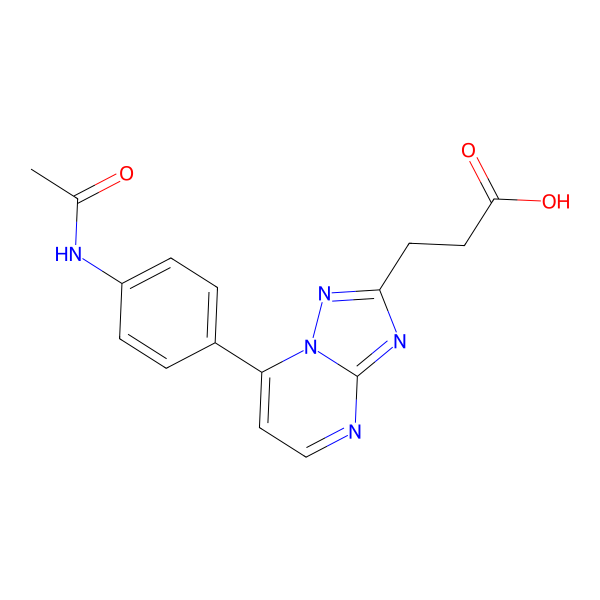 3-[7-(4-Acetamidophenyl)-[1,2,4]triazolo[1,5-a]pyrimidin-2-yl]propanoic acid molecular structure, CAS 1245807-23-1