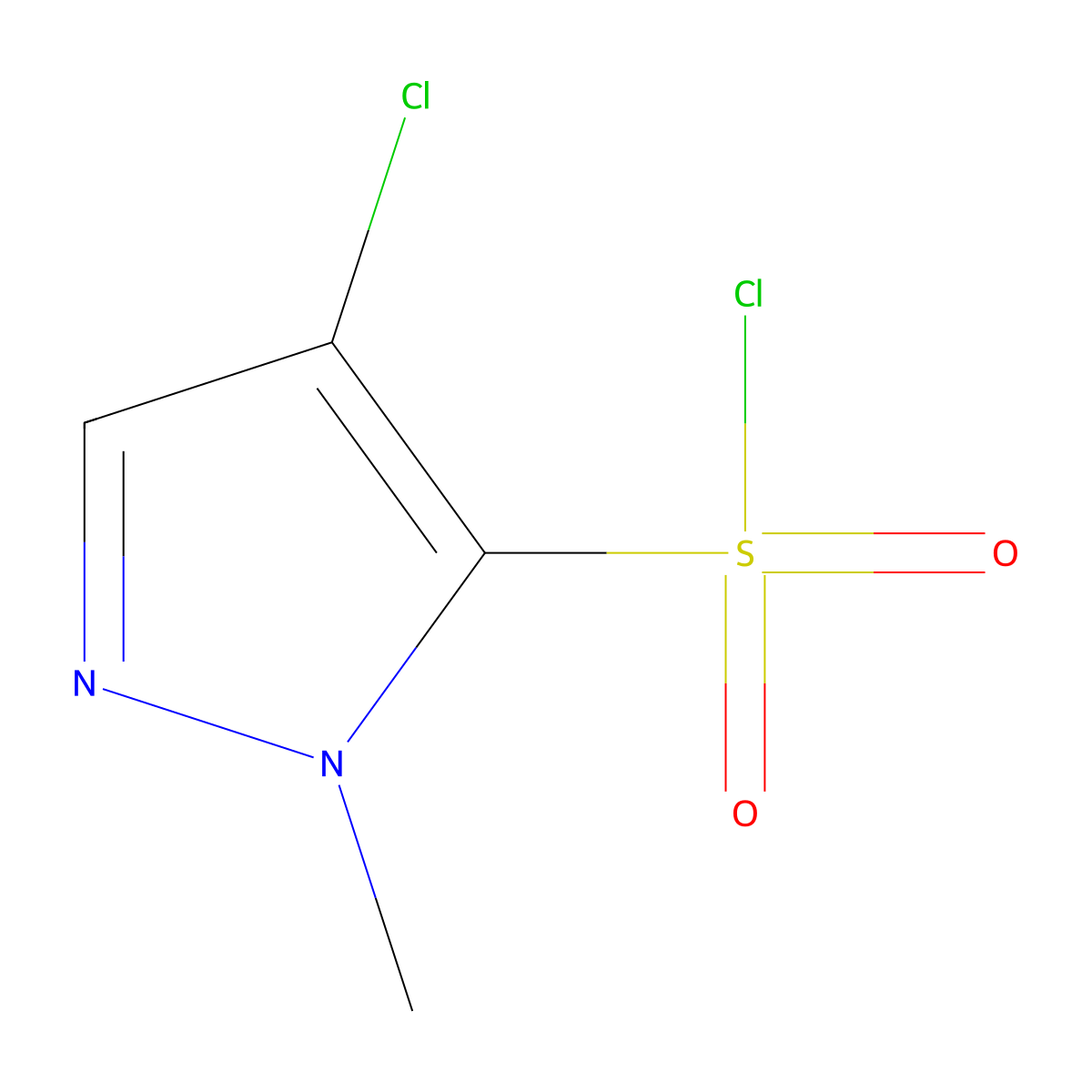 4-Chloro-1-methyl-1H-pyrazole-5-sulfonyl chloride molecular structure, CAS 1245807-31-1